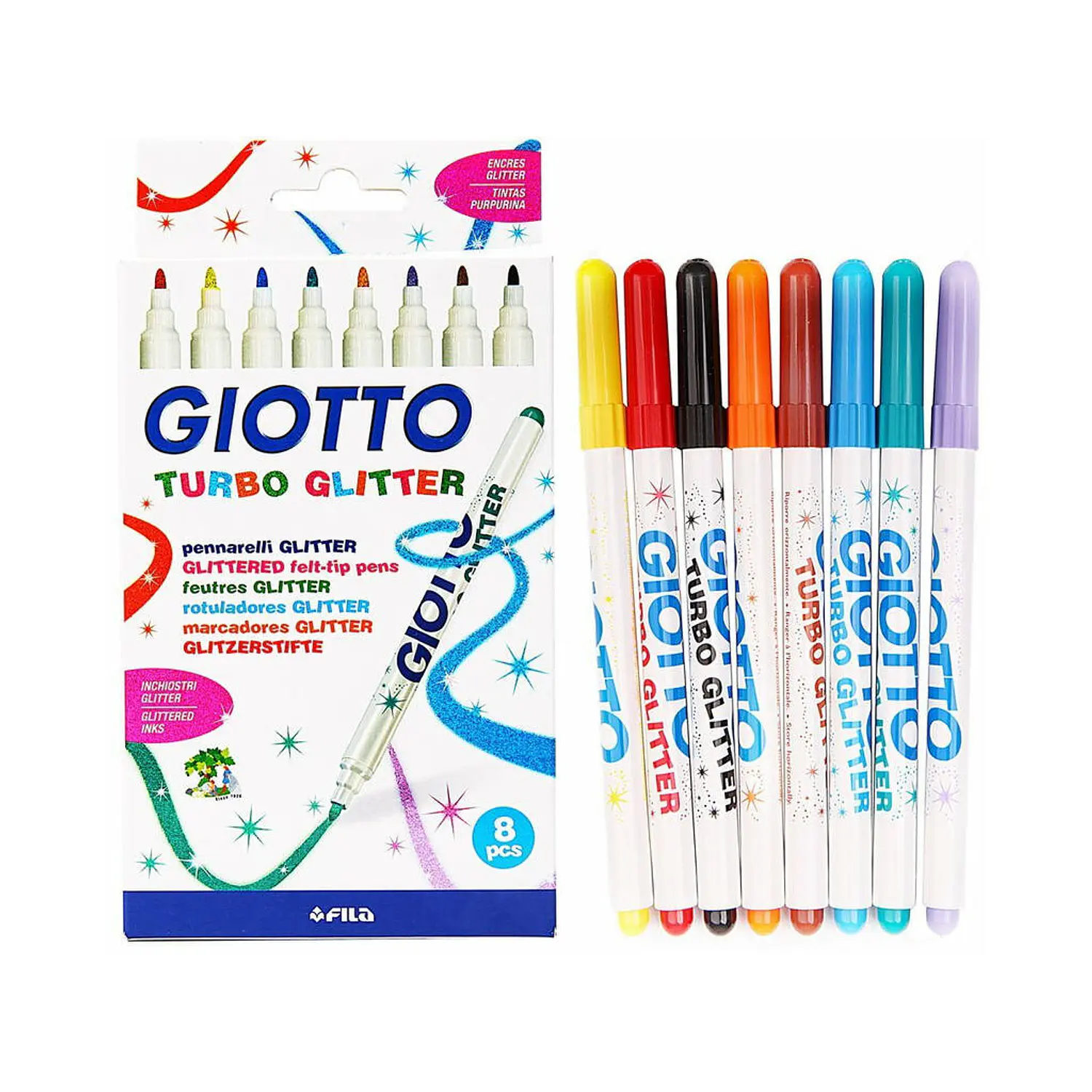 Giotto – Marcadores Turbo Glitter 8 Colores – 2