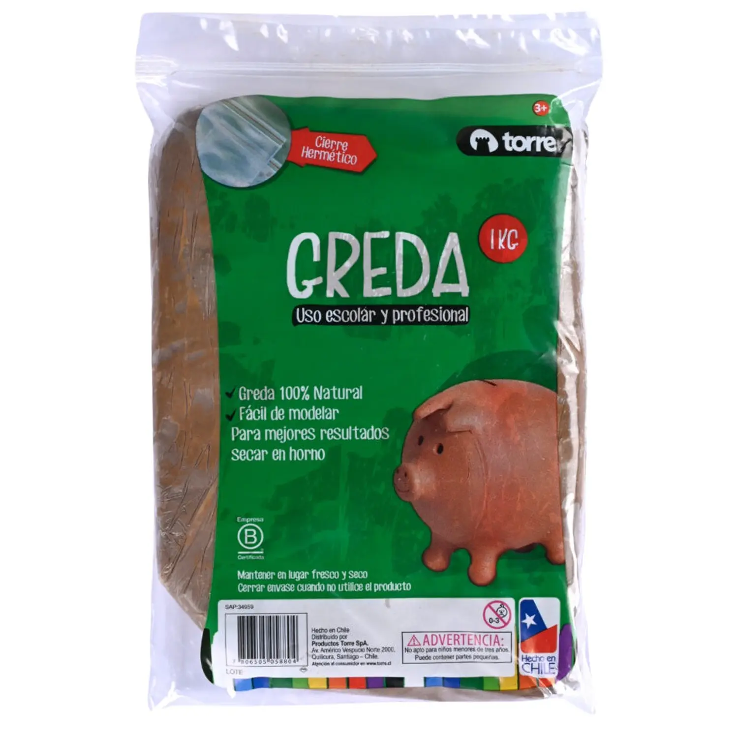 Torre – Greda Natural para Modelar 1 Kg – 3