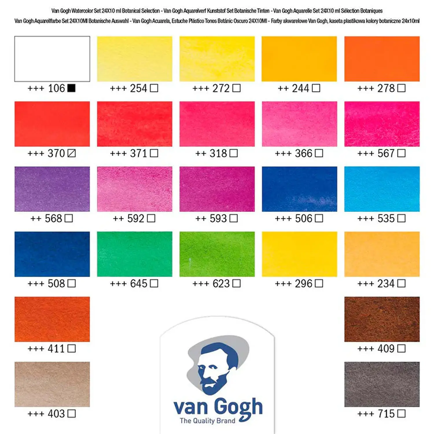 Van Gogh - Acuarelas En Pastillas - 24 Colores - Tonos Botanicos – 3