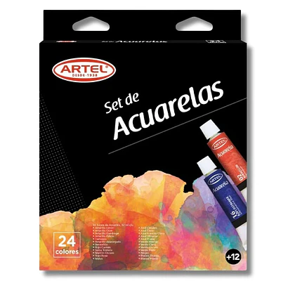 Artel – Acuarelas en Tubo 24 Colores – 12 ml