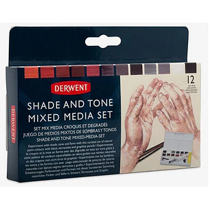 Derwent – Acuarelas en Pastillas Tinted Charcoal – 12 Colores
