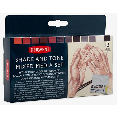 Derwent – Acuarelas en Pastillas Tinted Charcoal – 12 Colores
