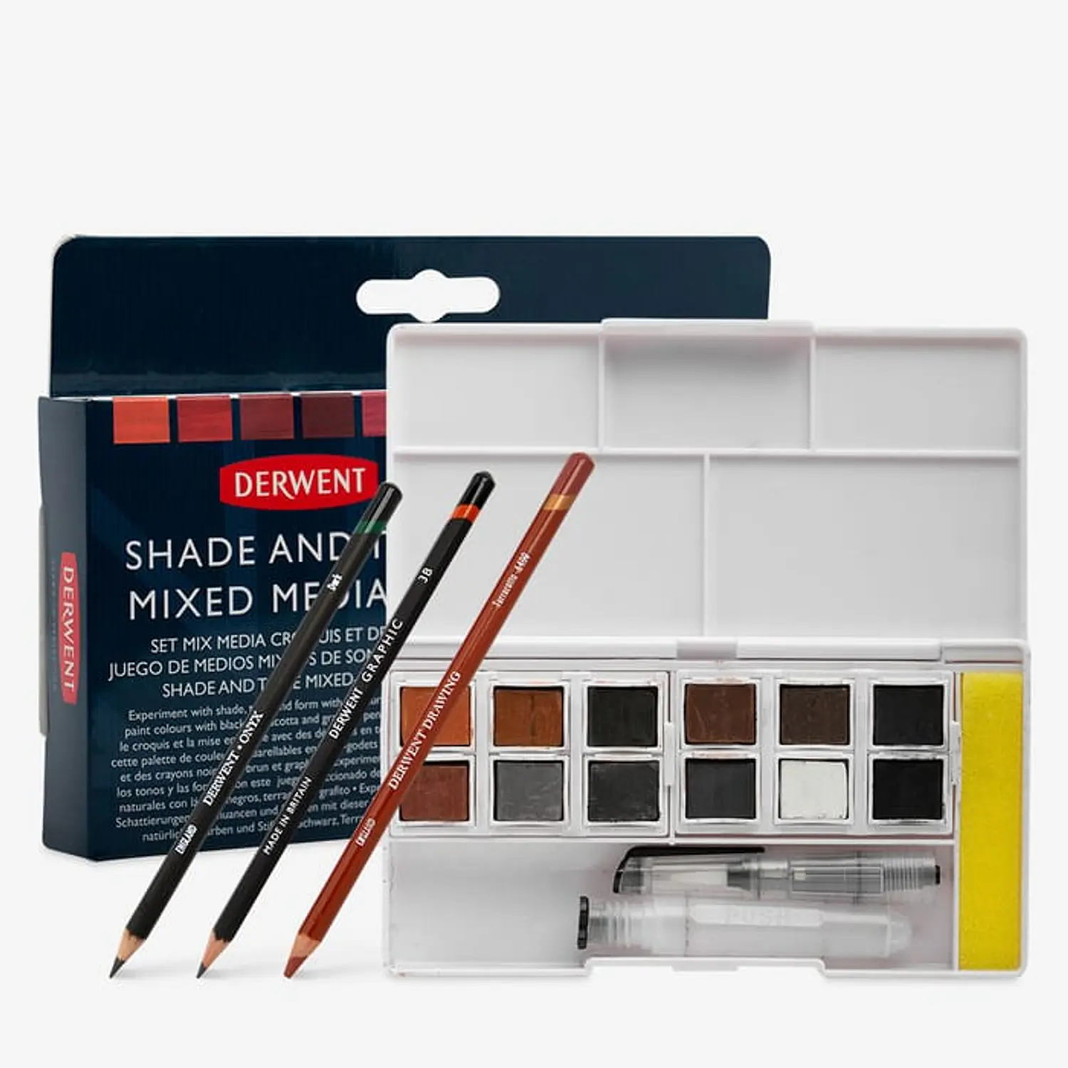 Derwent – Acuarelas en Pastillas Tinted Charcoal – 12 Colores – 2