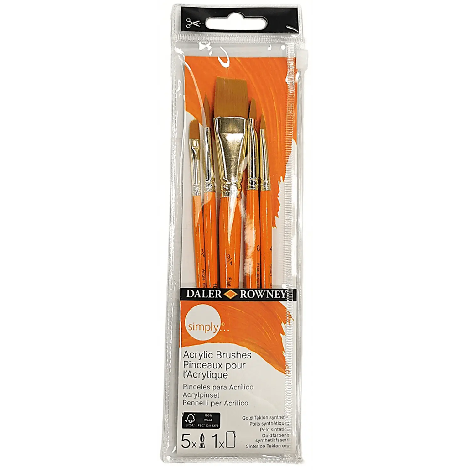 Daler and Rowney - Pinceles para Acrílico Simply - 5 Un – 1