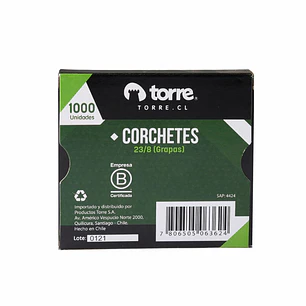 Torre – Caja de Corchetes 23/8 – 1.000 Unidades