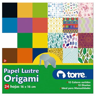 Torre – Block Papel Lustre Origami – 16 × 16 cm