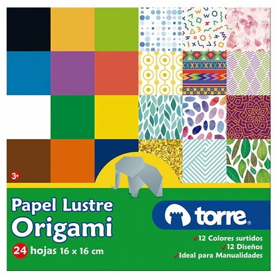 Torre – Block Papel Lustre Origami – 16 × 16 cm