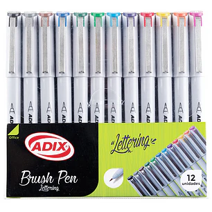 Adix - Lapices Punta Pincel - 12 colores 