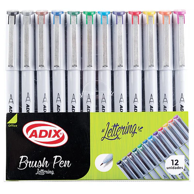Adix - Lapices Punta Pincel - 12 colores 
