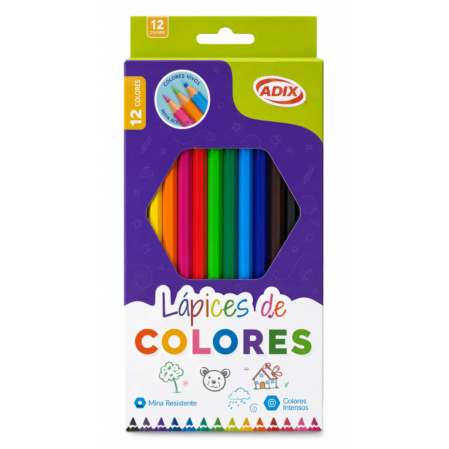 Adix - Lapices De Colores Hexagonales - 12 Colores – 1