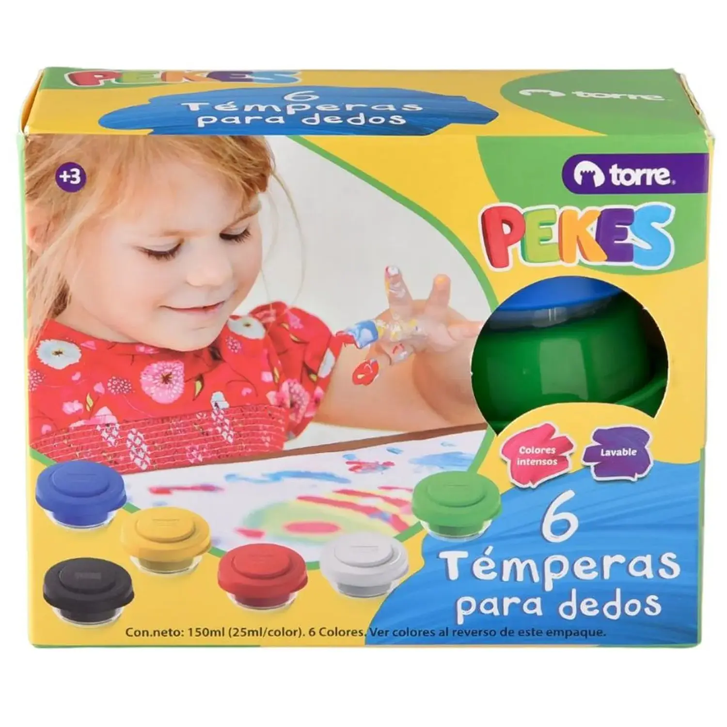 Torre – Témpera para Dedos Pekes – 6 Colores – 1