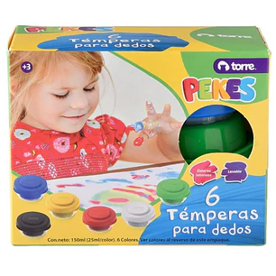 Torre – Témpera para Dedos Pekes – 6 Colores