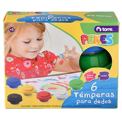 Torre – Témpera para Dedos Pekes – 6 Colores