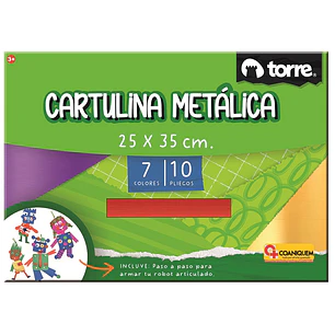 Torre – Bolsón Cartulina Metálica – 10 Pliegos – 7 Colores
