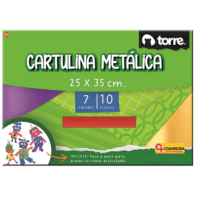 Torre – Bolsón Cartulina Metálica – 10 Pliegos – 7 Colores