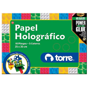 Torre - Bolsón Papel Holográfico 10 Pliegos - 5 Colores