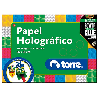 Torre - Bolsón Papel Holográfico 10 Pliegos - 5 Colores