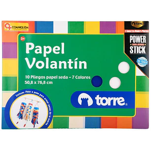 Torre – Bolsón Papel Volantín Imagia – 10 Pliegos – 7 Colores
