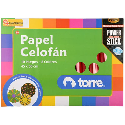 Torre – Bolsón Papel Celofán – 10 Pliegos – 8 Colores