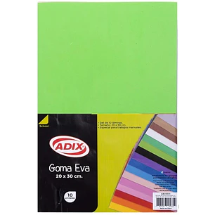 Adix – Bolsón Goma EVA Surtida – 10 Colores – 20 × 30 cm