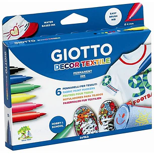 Giotto – Marcadores Decorativos para Textil – 6 Colores