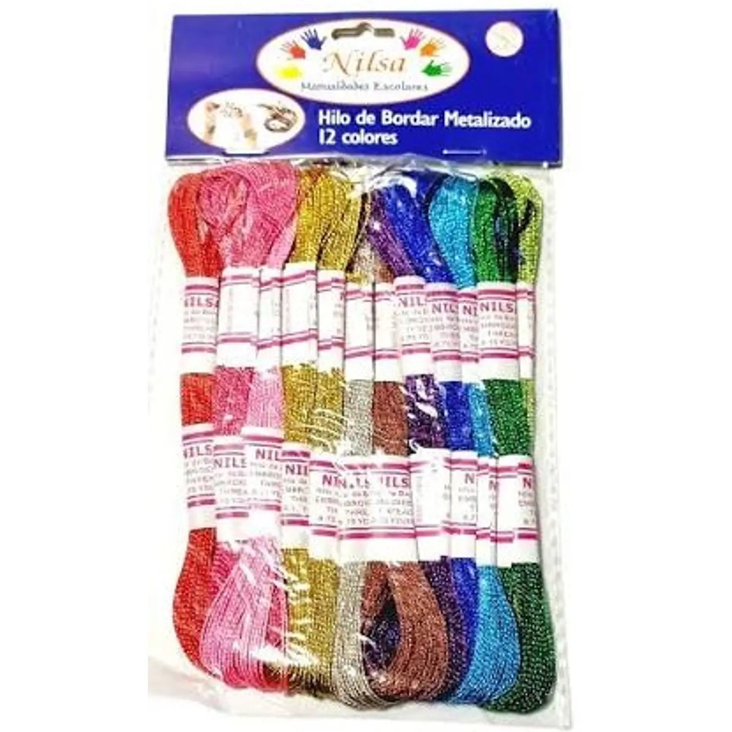 Nilsa – Hilo de Bordar Metalizado – 12 Colores – 8 mt – 1