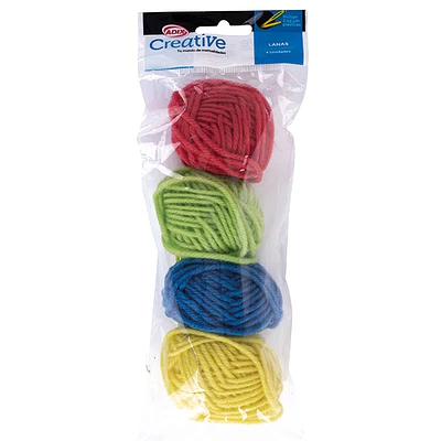 Adix – Set de Lanas – 4 Colores + 2 Agujas Plásticas