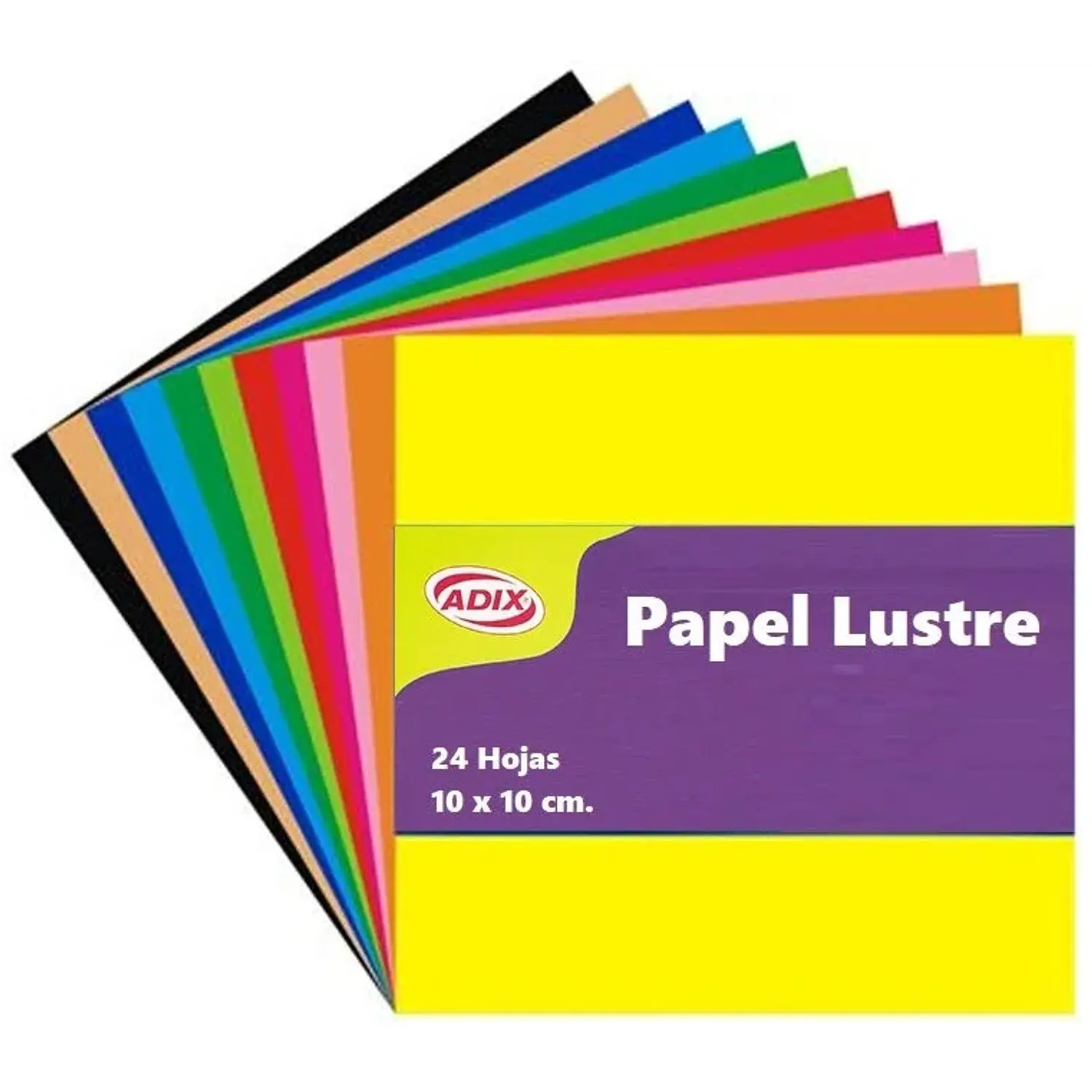 Adix – Papel Lustre – 10 × 10 cm – 24 Un – 1