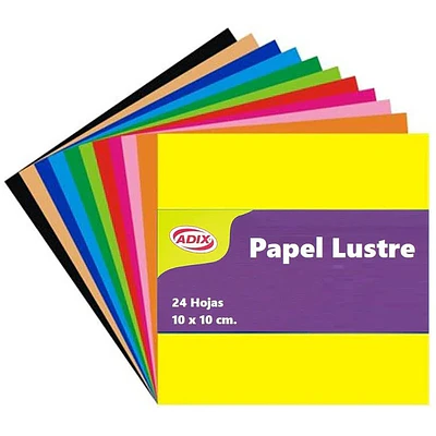 Adix – Papel Lustre – 10 × 10 cm – 24 Un