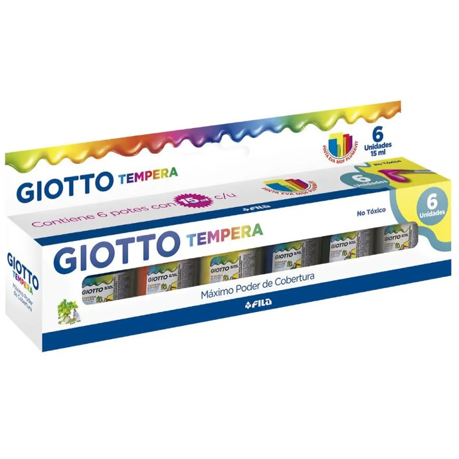 Giotto – Témpera Gouache – 15 ml – 6 Colores – 1