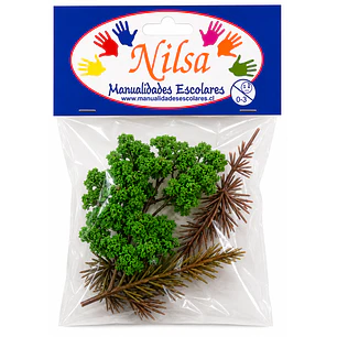 Nilsa – Árbol para Maqueta Café y Verde – 6 Unidades