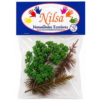 Nilsa – Árbol para Maqueta Café y Verde – 6 Unidades