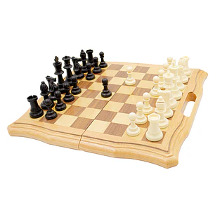 JM – Ajedrez Caja de Madera Grande – 39 × 39 cm