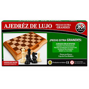 JM – Ajedrez Caja de Madera Grande – 39 × 39 cm