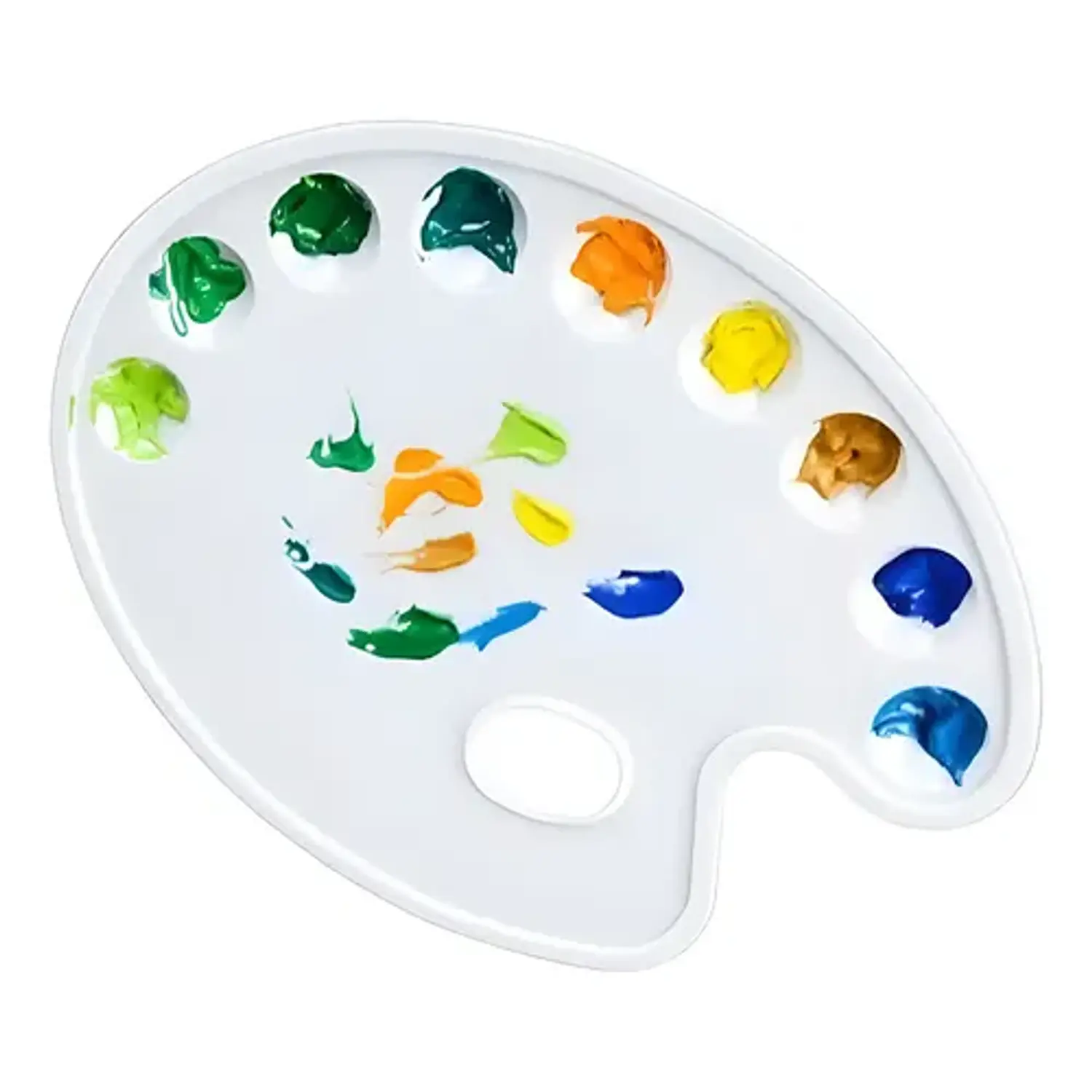 JM – Paleta Mezcladora para Pintura – 9 Depósitos – 27 × 21 cm – 2