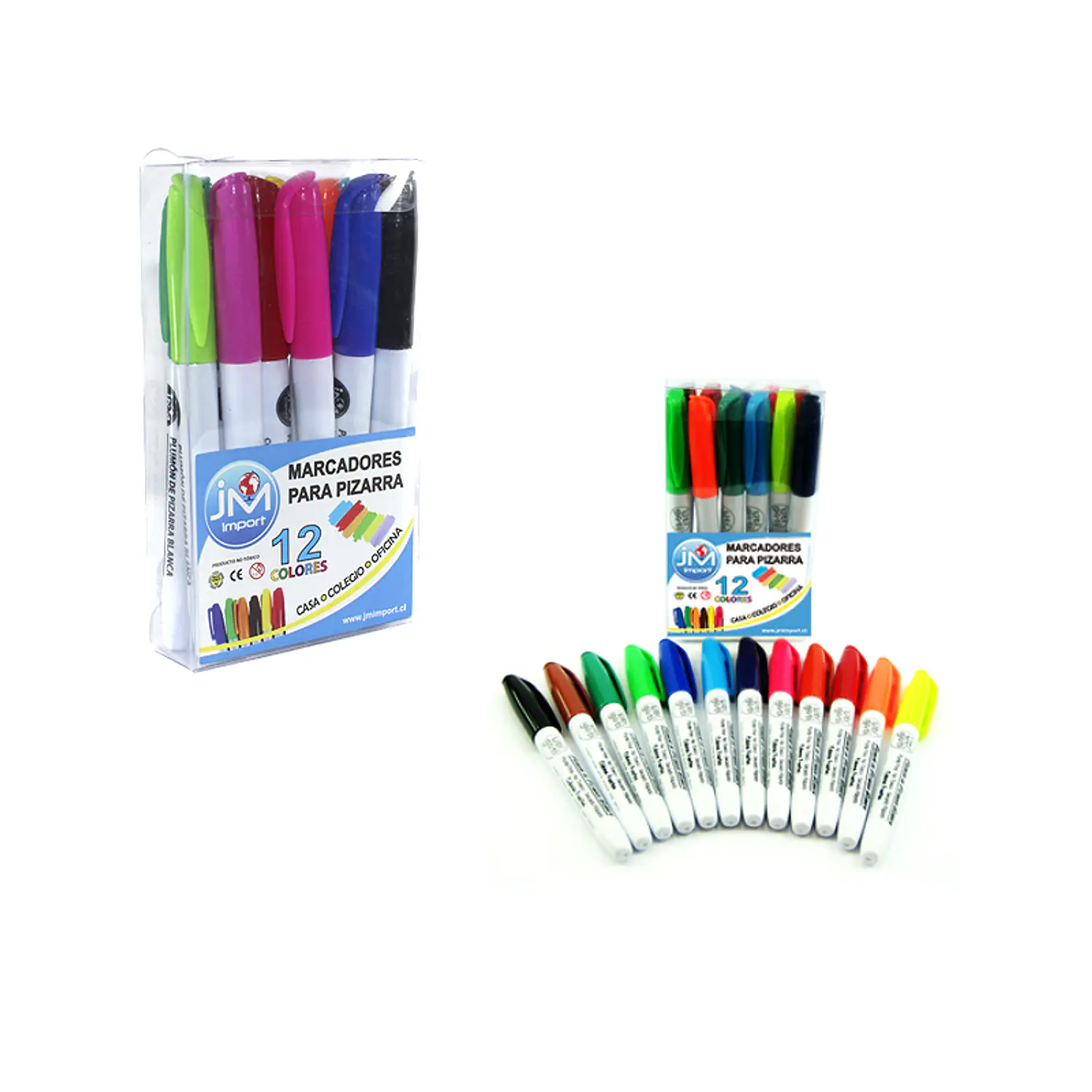 JM – Marcadores para Pizarra – 12 Colores – 4