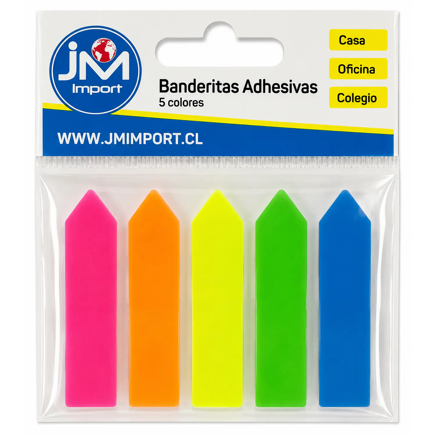 JM – Banderitas Adhesivas – 5 Colores – 125 Un – 1