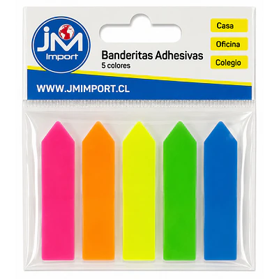 JM – Banderitas Adhesivas – 5 Colores – 125 Un