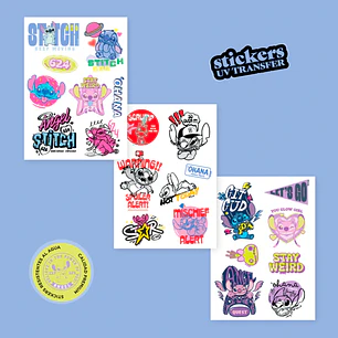 Wero – Stickers UV Transfer – Stitch – 3 Laminas