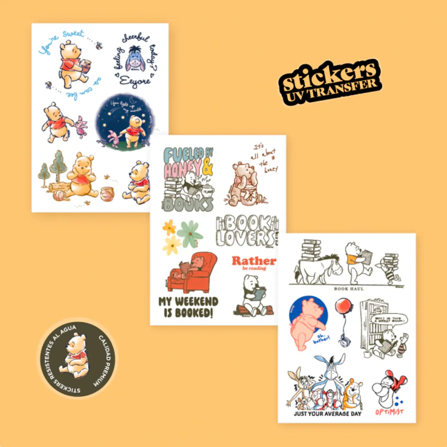Wero – Stickers UV Transfer – Winnie The Pooh – 3 Láminas – 2