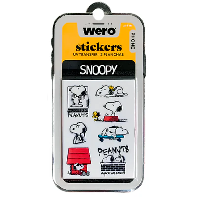 Wero – Stickers UV Transfer – Snoopy – 3 Láminas