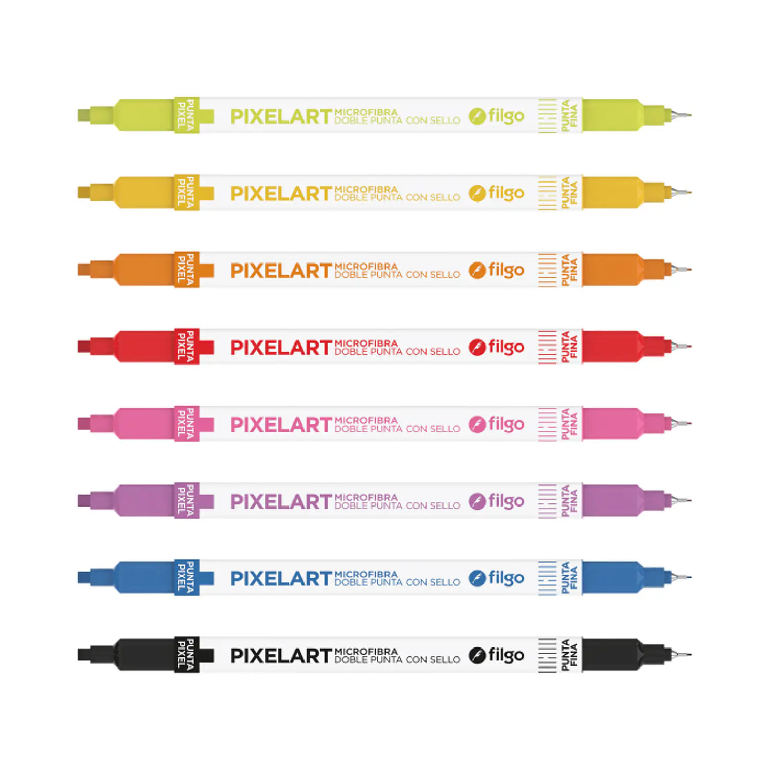 Filgo – Lapiz Tiralineas + Punta Cuadrada Pixelart – 8 Colores – 2
