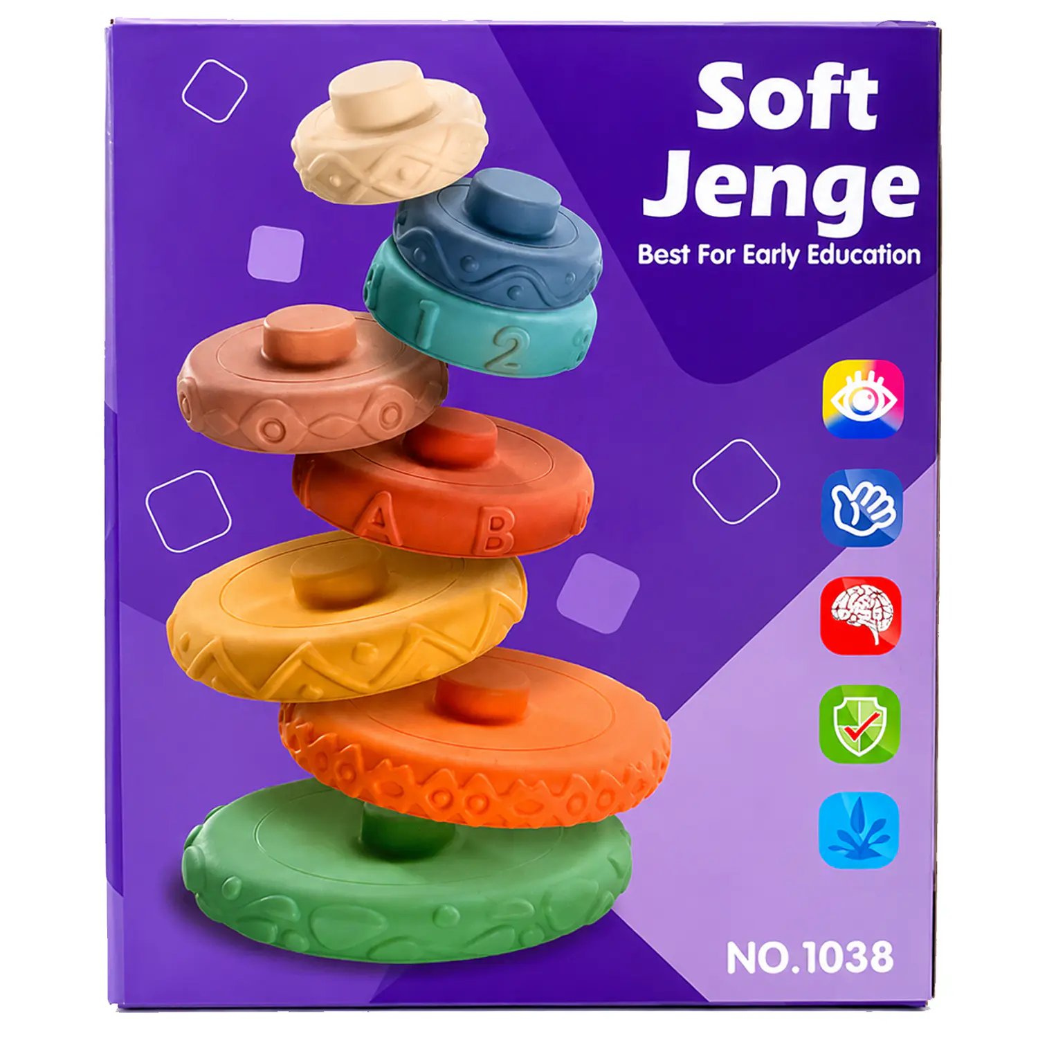 JM – Soft Jenga Blocks  Juego de Bloques Apilables de Silicona 6 Piezas – 1