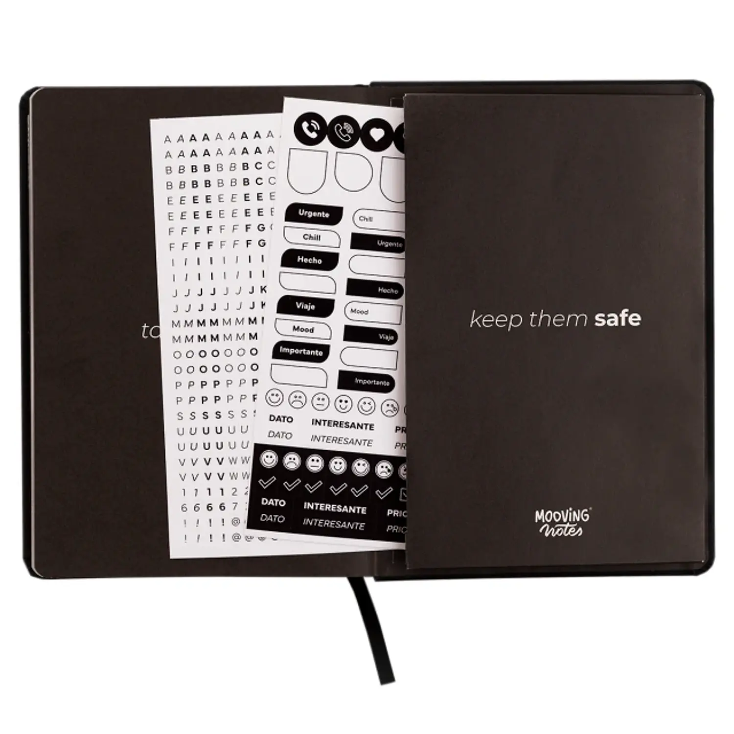 Mooving – Libreta A5 Tapa Dura Rayado – Black Edition – 3