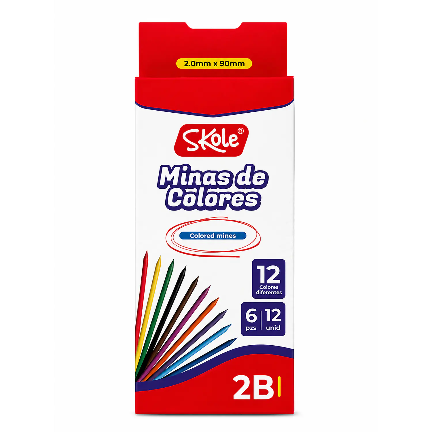 Skole Minas de Colores 2.0 mm 2B  12 Colores 6 Minas por Color – 1