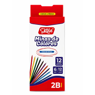 Skole Minas de Colores 2.0 mm 2B  12 Colores 6 Minas por Color