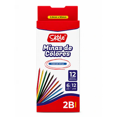Skole Minas de Colores 2.0 mm 2B  12 Colores 6 Minas por Color