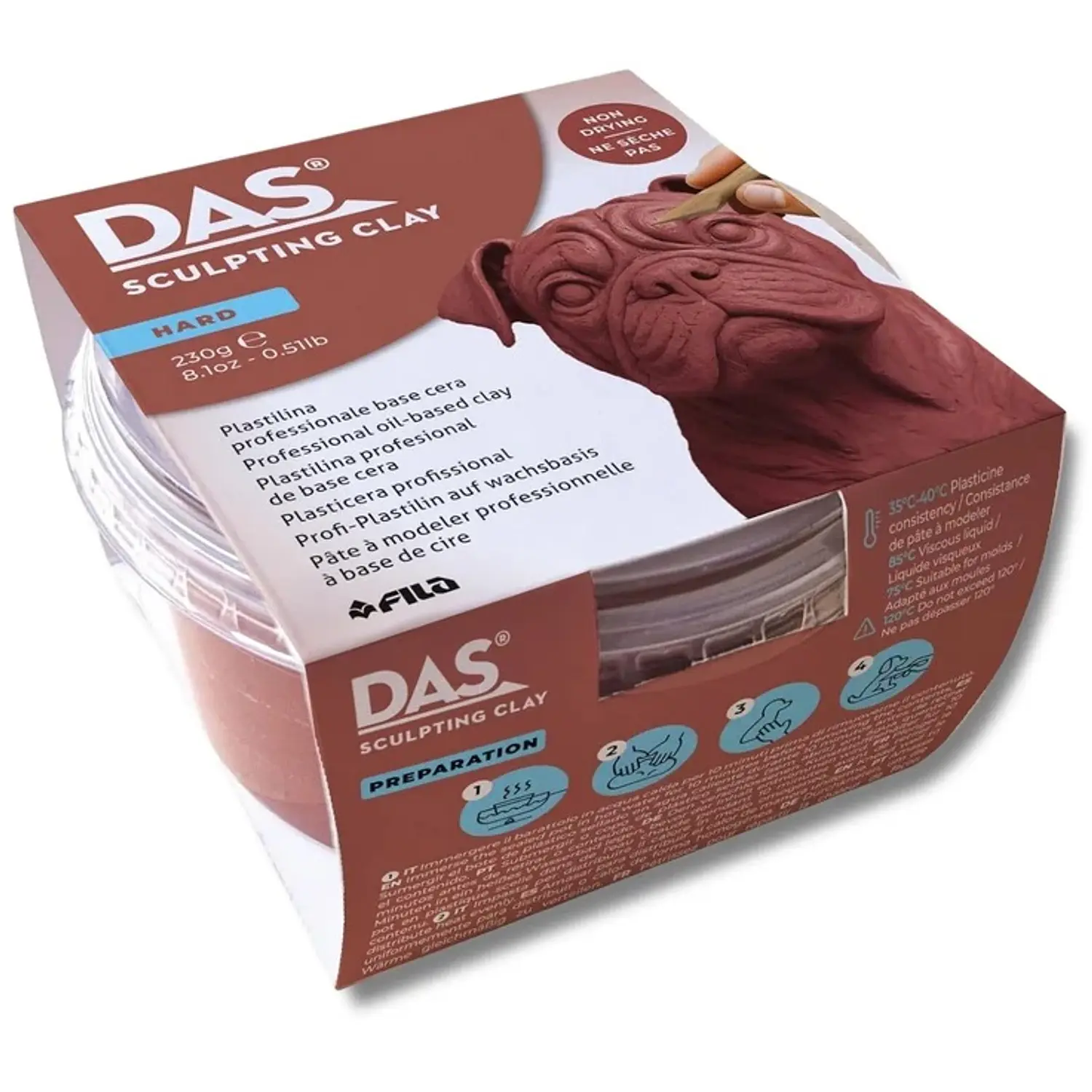 DAS – Plasticina Profesional Sculpting Clay – Terracotta – Hard – 230 g – 1