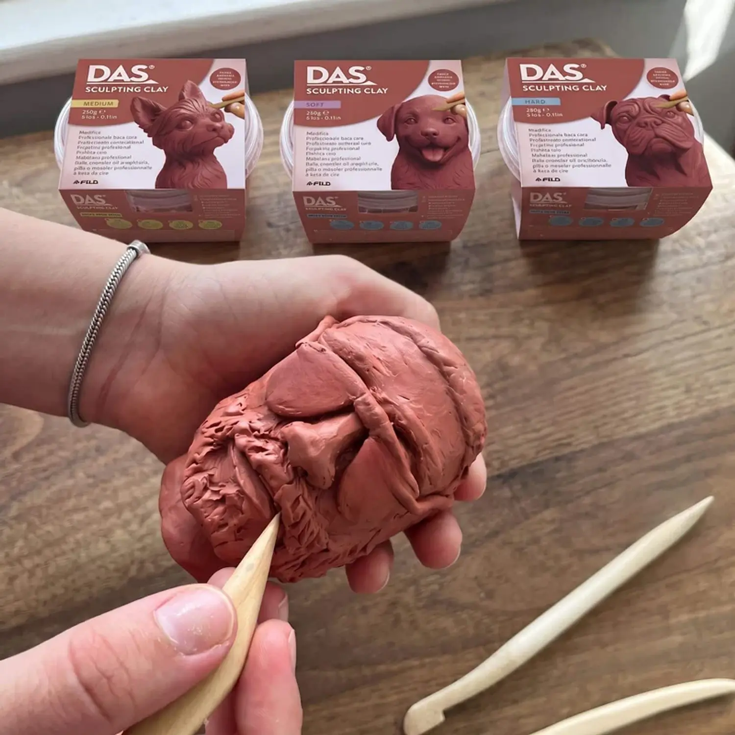 DAS – Plasticina Profesional Sculpting Clay – Terracotta – Hard – 230 g – 2