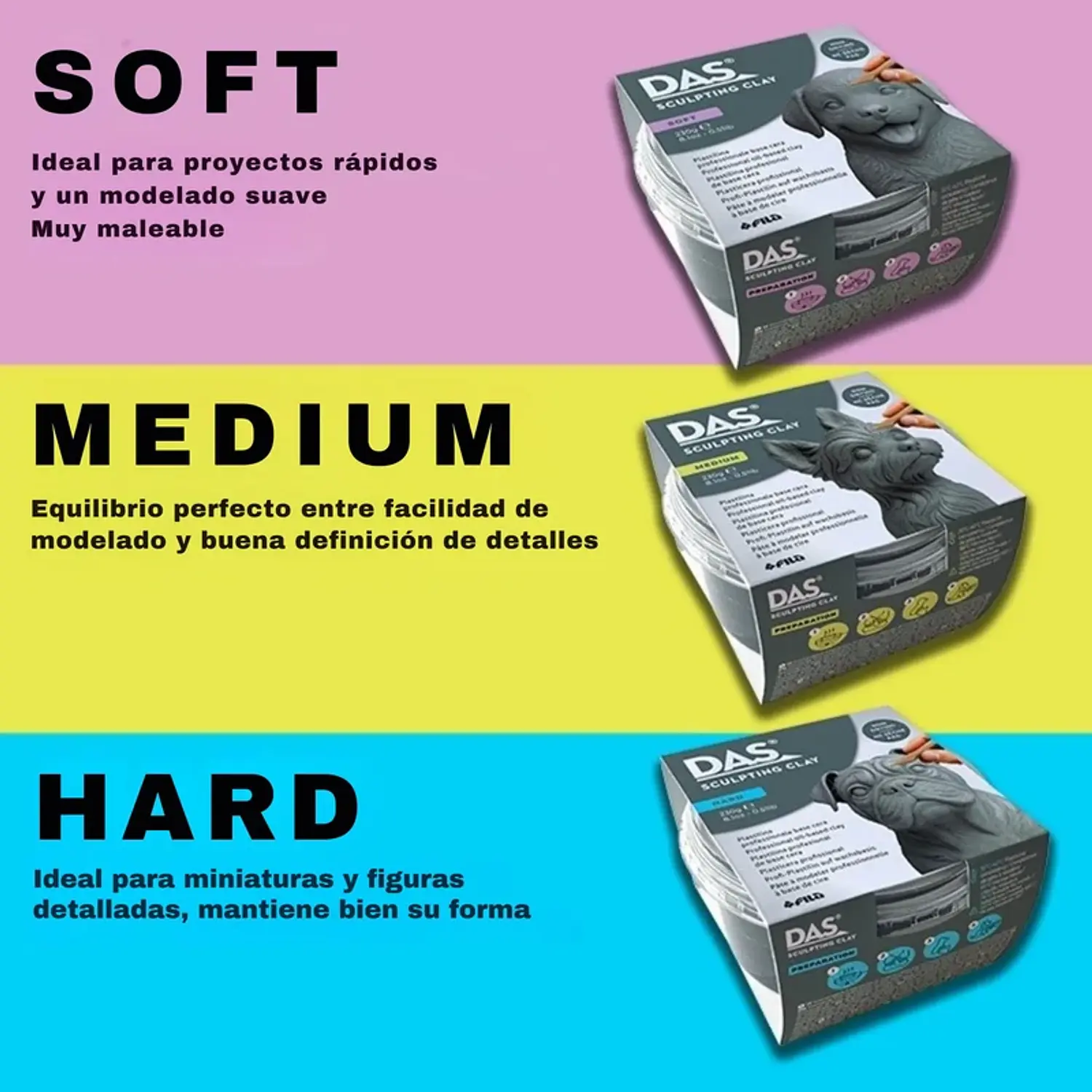 DAS – Plasticina Profesional Sculpting Clay – Terracotta – Medium – 230 g – 5